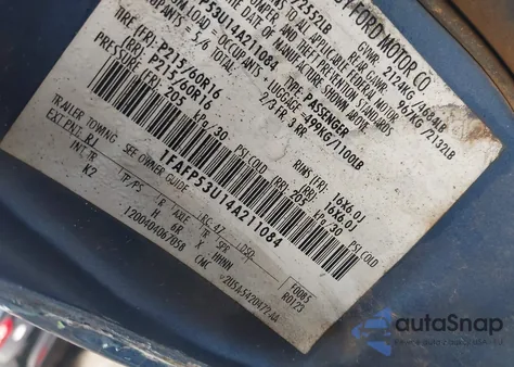 2004 Ford Taurus Se z USA, uszkodzony, nr VIN 1FAFP53U14A211084